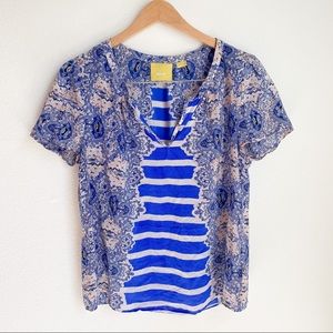 Anthropologie Maeve blue blouse